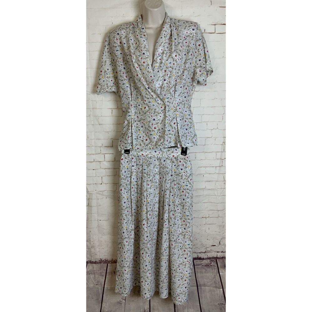 Vintage Impressions of California 2 pc‎ Lightweight Dress Top & Skirt Size 10